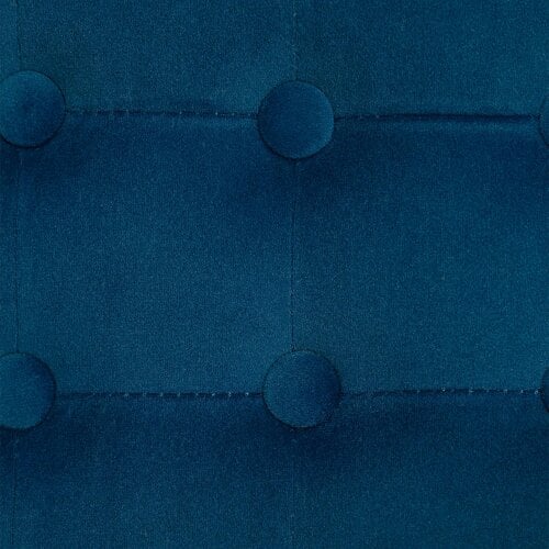 Wyld Haus Dimano Velvet Blue Upholstered Square Ottoman Diamond Tufted Pattern