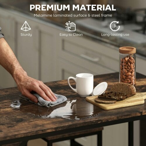 Wyld Haus Vimose Wooden Rustic Brown 5 Piece Breakfast Bar Table And Stool Set