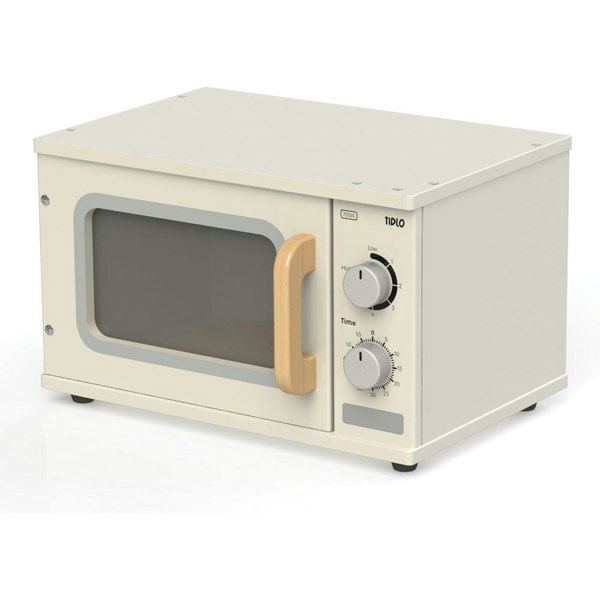 Tidlo Wooden Educational Microwave Featuring Clicking Dials & Spinning Plate