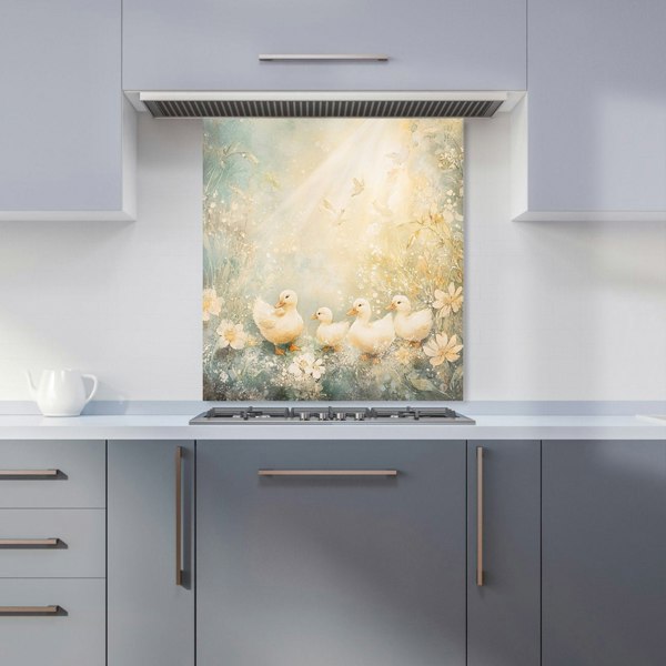 Warren Reed Ducklings Glass Kitchen Splashback - 00020