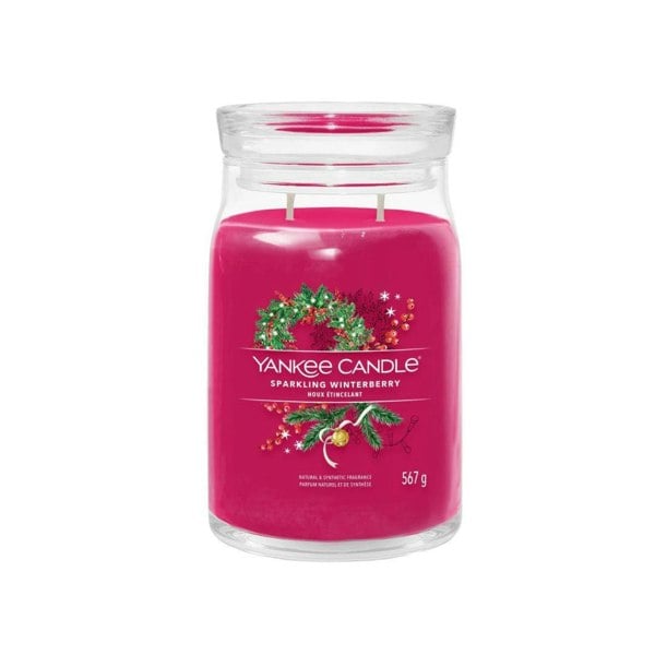 Yankee Candle Signature Sparkling Winterberry Large Jar Pink 567g