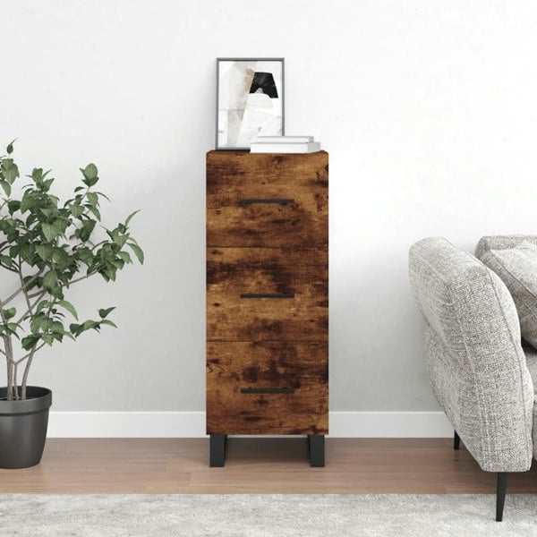 Berkfield Sideboard Smoked Oak 34.5x34x90 cm Engineered Wood