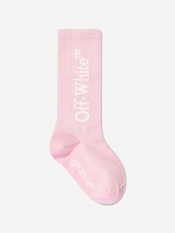 Off-White Girls Bookish Long Socks in Pink