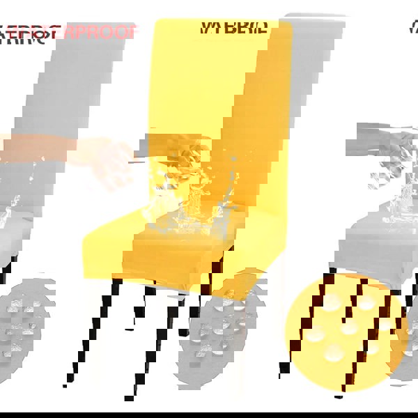 Anyseat Chair Cover Yellow with Anti-Dirt and Waterproof Elastic Material for Dining Room Kitchen Wedding Hotel Banquet Restaurant