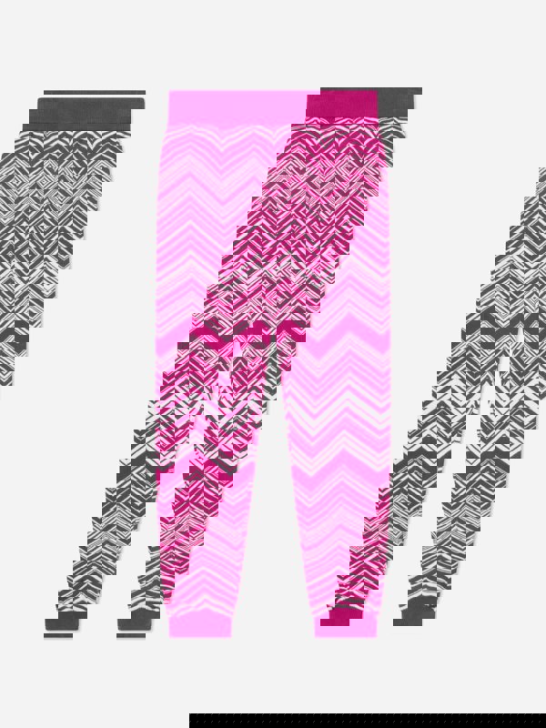 Missoni Girls Zigzag Knitted Leggings in Pink