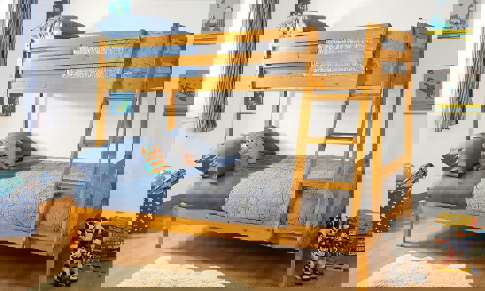 Comfy Living Durleigh Wooden Triple Bunk Bed - Space-Saving & Stylish Solution for Your Home