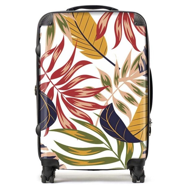 Warren Reed Hawaiian Style Jungle Leaves Suitcase