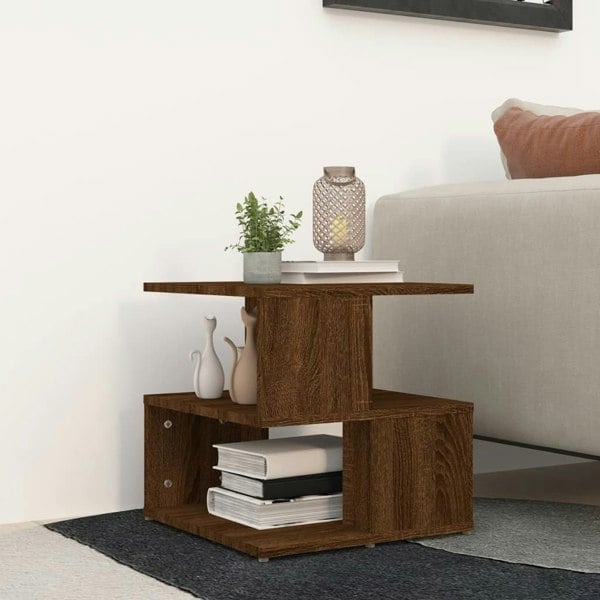 Berkfield Side Table Brown Oak 40x40x40 cm Engineered Wood