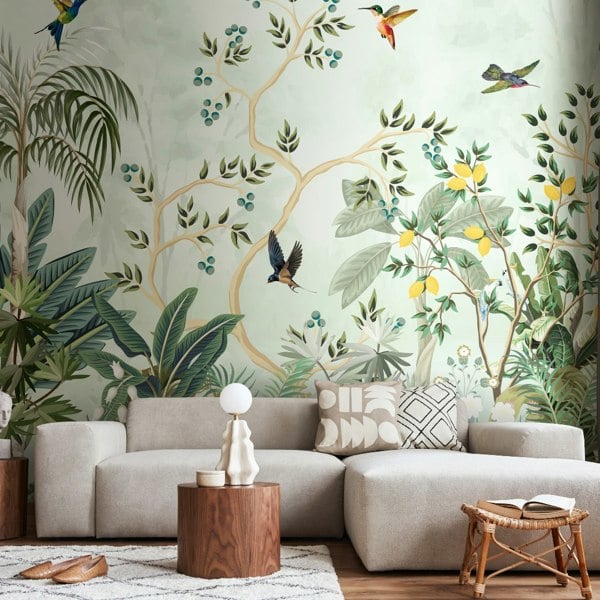 Origin Murals Lemon Tree Forest - Forest Green