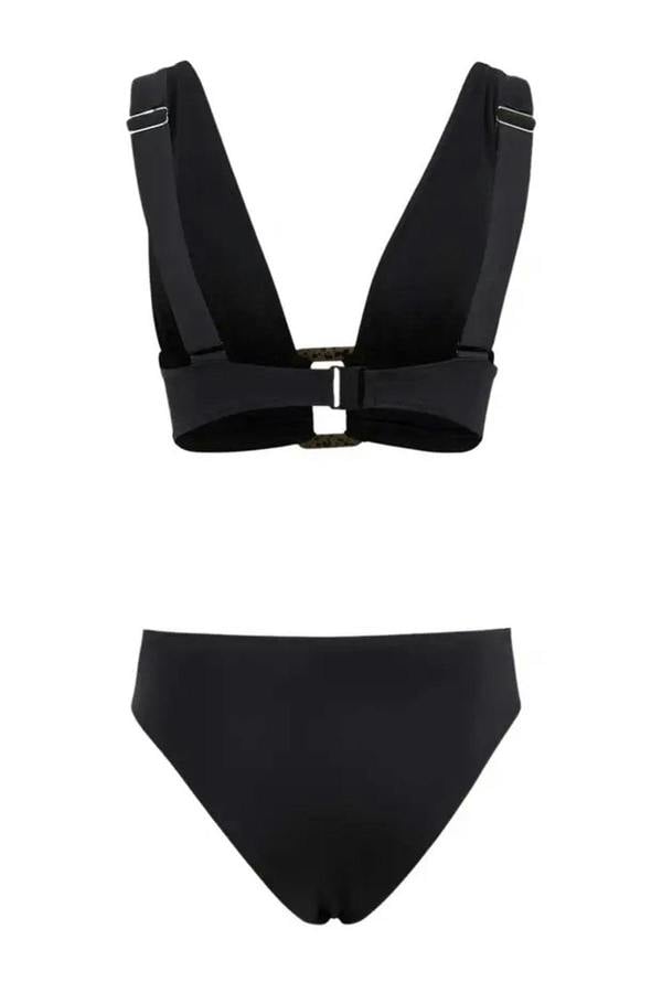 WOVCOR Accessory Triangle Covered Brazilian High Waist Bikini Set