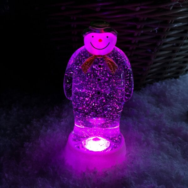 Samuel Alexander 23cm Dual Power Colour Changing LED Christmas Glitter Water Spinner The Snowman & The Snow dog™