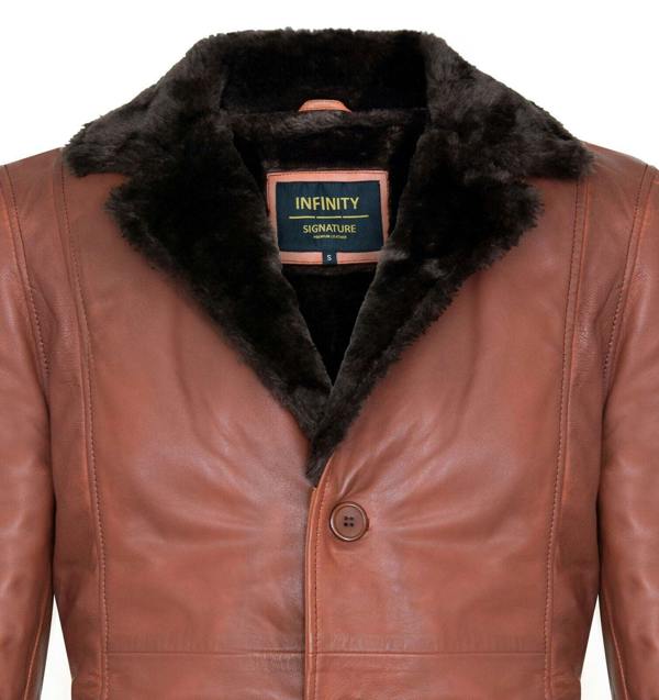 Infinity Leather Men's Reefer Leather Blazer Jacket`- Pablo