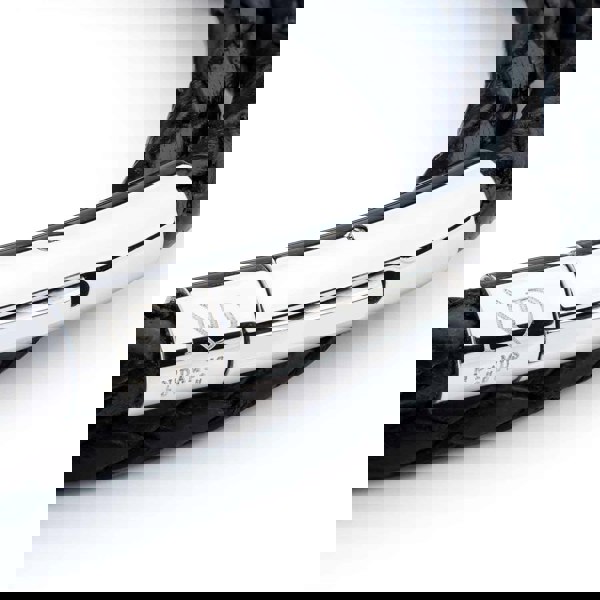 N'Damus London Holborn Black Leather Plaited Double Bracelet