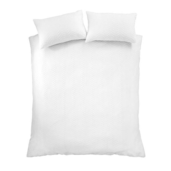 Heatset Wave White Super King Duvet Cover Set