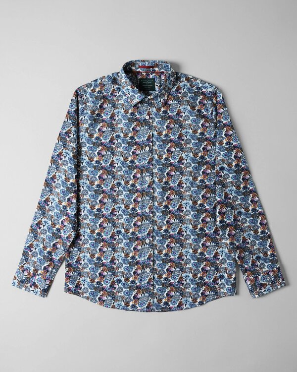 Steel & Jelly Limited Edition Blue Multi Floral Slim Fit Shirt