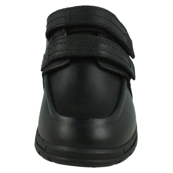 Spot On Boys Double Strap Black Leather School Shoes N1153