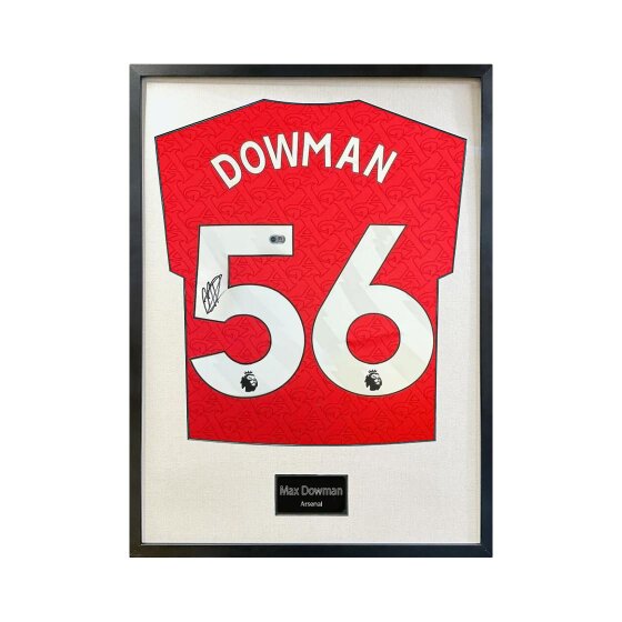 Max Dowman Signed Arsenal Shirt Standard Frame (ACG Cert)