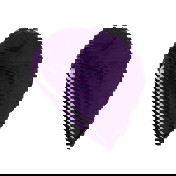 Purple Fashy Turban Fabric Swim Cap with stretchy design and white lining