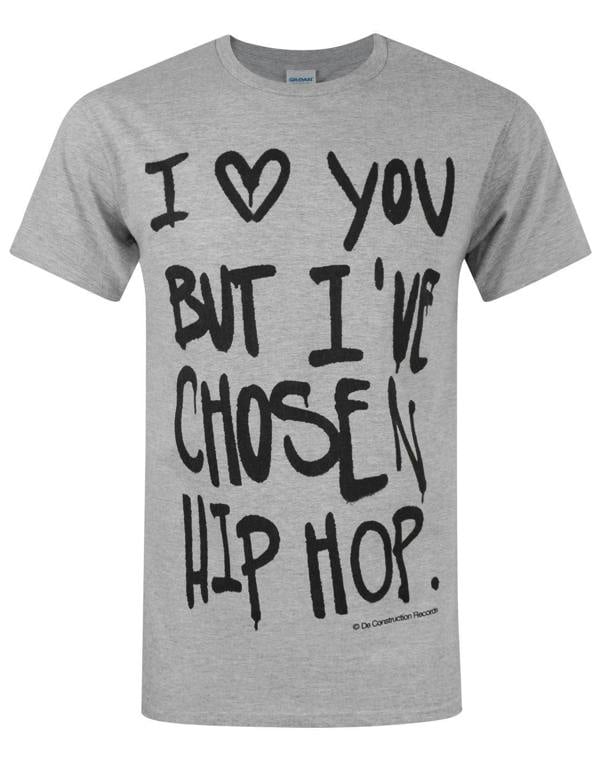 Mens Grey Text Print Short Sleeved T-Shirt