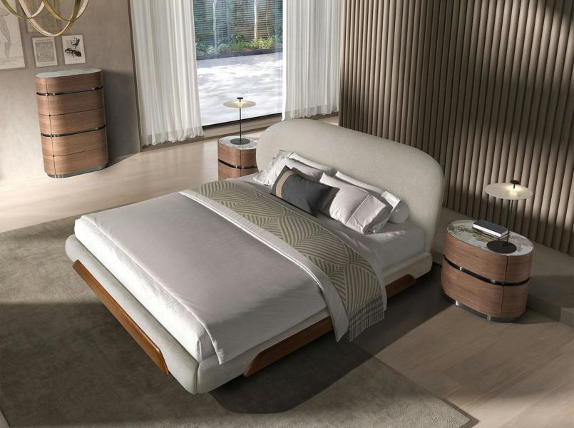 Angel Cerdá Light grey fabric bed 7222