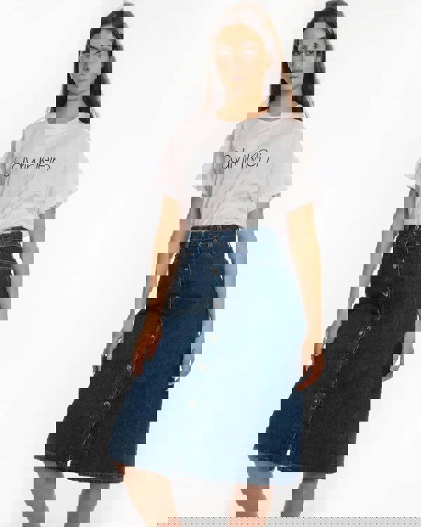 Calvin Klein Denim Button Womens Skirt