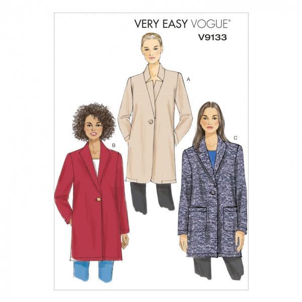 Vogue Sewing Pattern 9133, Jackets for Women, XSM-SML-MED - Easy