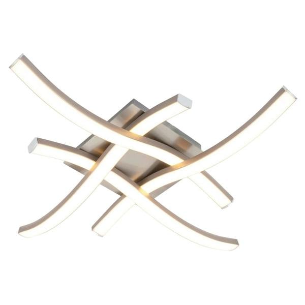 Modern LED Ceiling Lighting Fitting in Brushed Nickel with 4 Strips Image 4