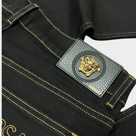 Versace Medusa Head Stretch Denim Jeans Black