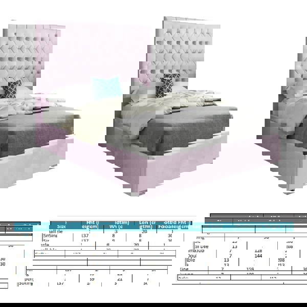 Casa Magna Alma Upholstered Soft Velvet Bed Frame - Pink