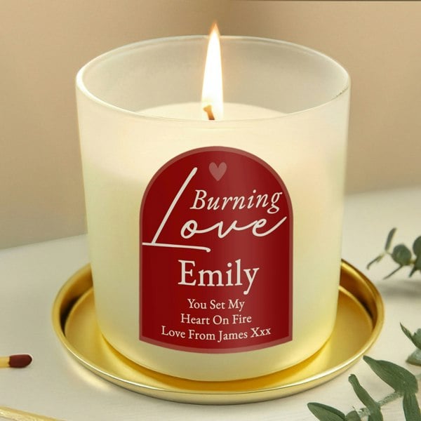 Personalised Memento Company Personalised Burning Love Candle Jar