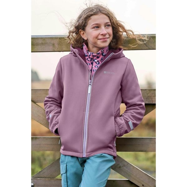 Mountain Warehouse Childrens/Kids Huxley Reflective Soft Shell Jacket - Dusky Purple