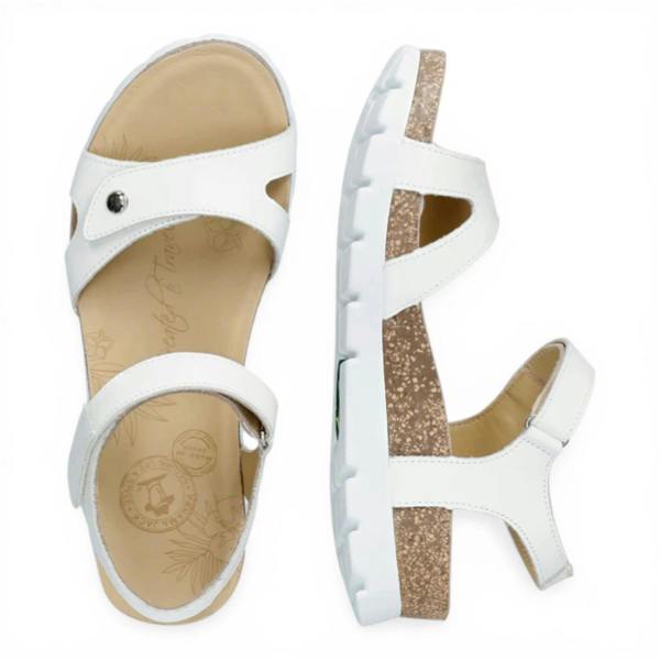 Panama Jack Women's Wedge White Leather Platform Sandals -  Sulia B1