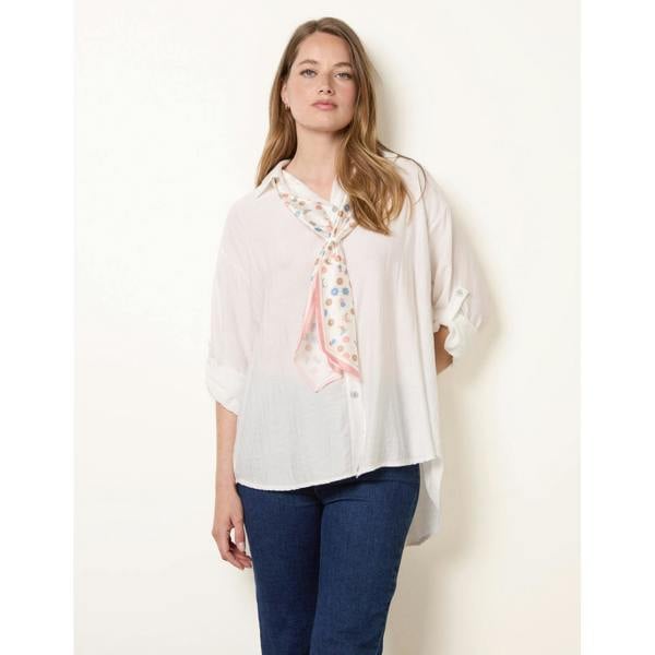 Blue Vanilla Scarf Viscose Crinkle Shirt
