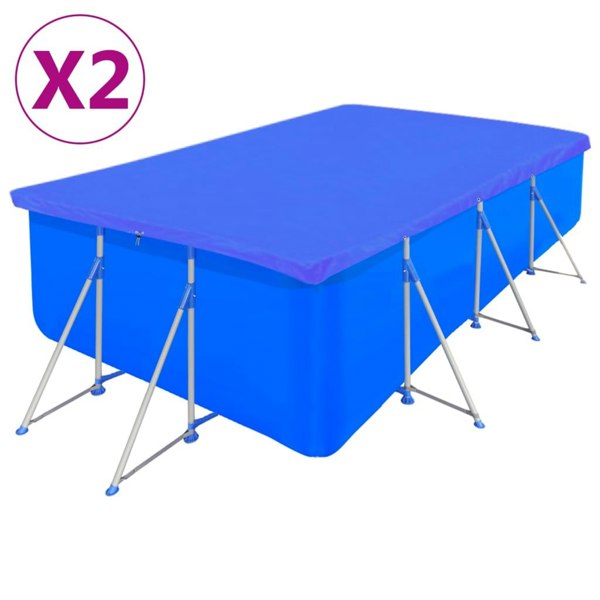 Berkfield Pool Covers 2 pcs PE Rectangular 90 g/sqm 394x207 cm
