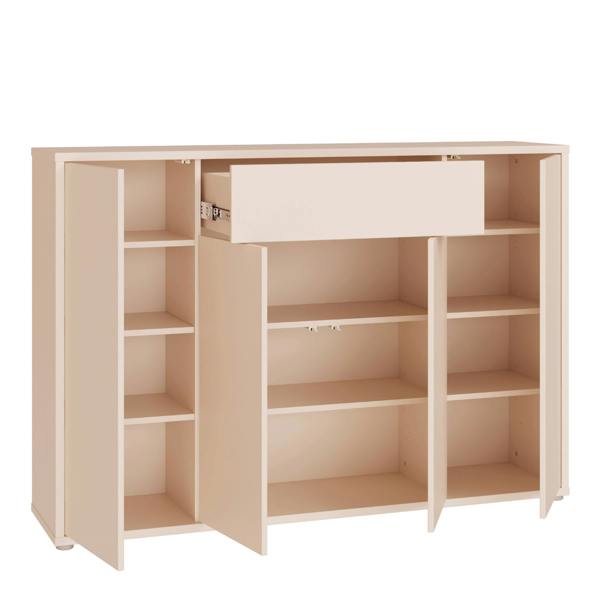 Furniture To Go Alice Springs Sideboard with 4 Doors Push-to-Open & 1 Centralised Drawer Push-to-Open in Sand