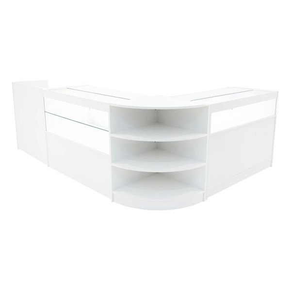 Monstershop Europa LED Shop Counter Set B1200, C1200, TB60 & LM60 - White