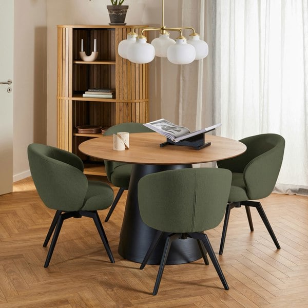 Furniture To Go Darlene Dining Chair with Armrest and Swivel Function in Green