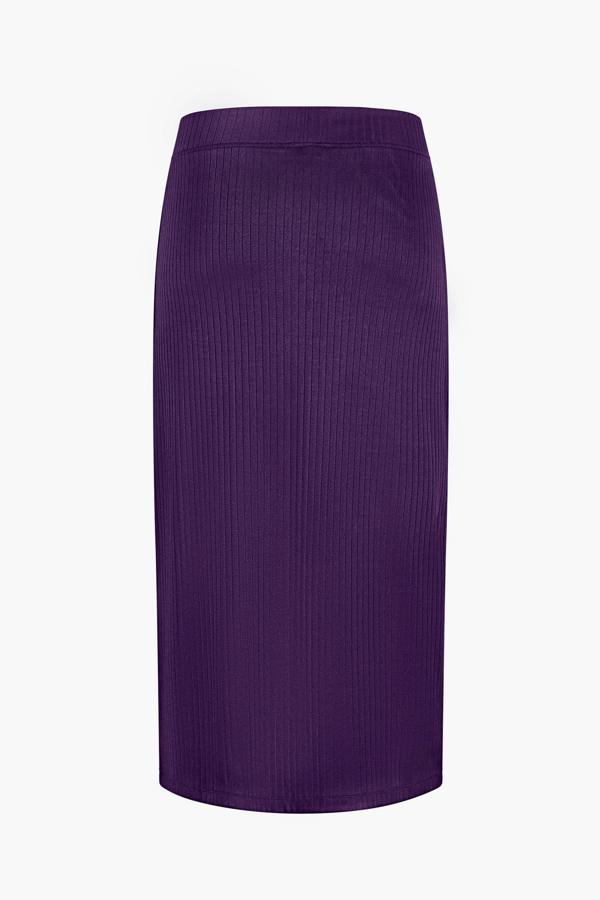 ENORSIA Crown Split Front Jersey Skirt