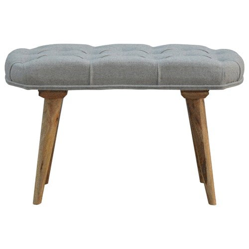 Artisan Furniture Deep Button Grey Tweed Bench