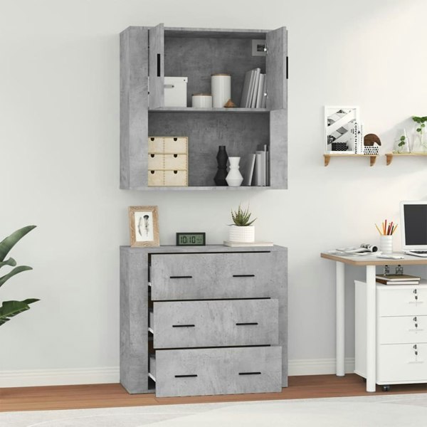 Berkfield Highboard Concrete Grey Engineered Wood