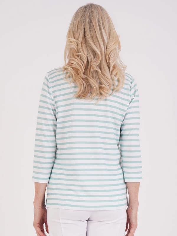 TIGI Stripe And Nailhead Neck Detail Top