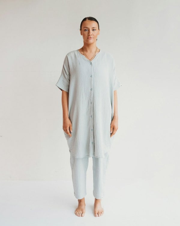 Kate Light Green Barrel Leg Trousers- image 2