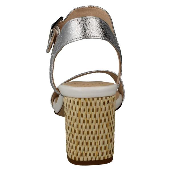 Clarks Ladies Clarks Block Heeled Peep Toe Sandals Amali Weave