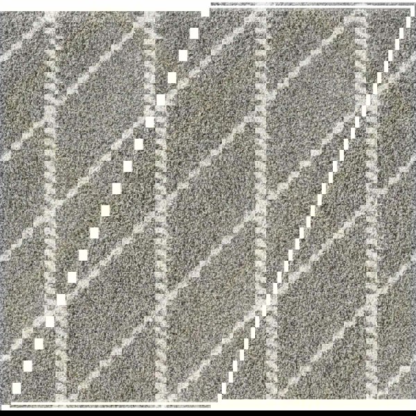 Diamond Design Thick Shaggy Area Rugs Grey