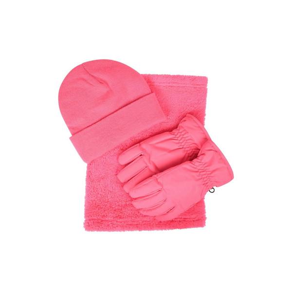Mountain Warehouse Childrens/Kids Accessories Set (Pack of 3) - Dark Pink - 