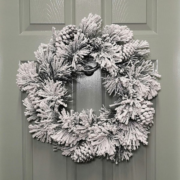 Samuel Alexander 50cm Premier Christmas Snow Flocked Door Wreath