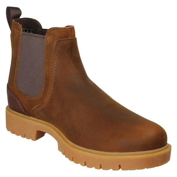 Clarks Mens Clarks Leather Smart Chelsea Boot Rossdale Top