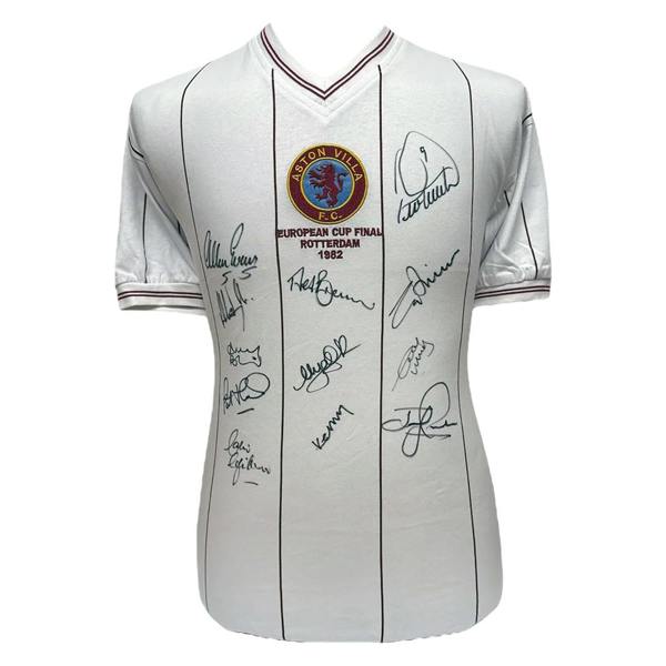 Unbranded Aston Villa 1982 European Cup Final shirt signed by 12 (2) — Framed