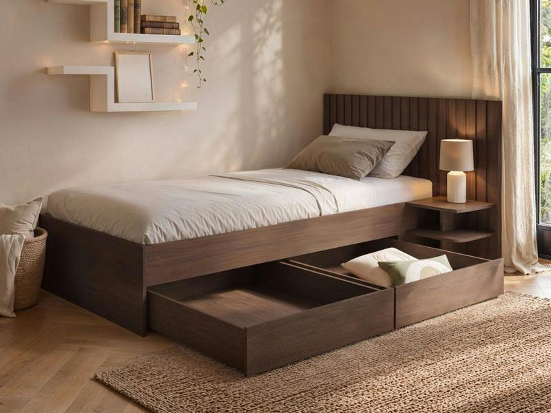 SOLACE+CO Taylor Single Bed with Side Table and Drawers