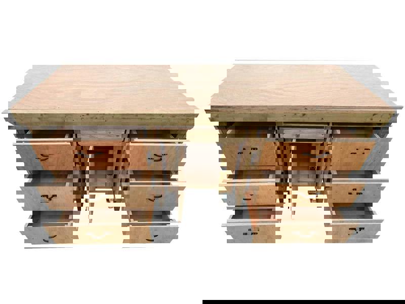 Arbor Garden Solutions Wooden Eucalyptus hardwood top workbench with drawers and functional lockable cupboard (V.5)